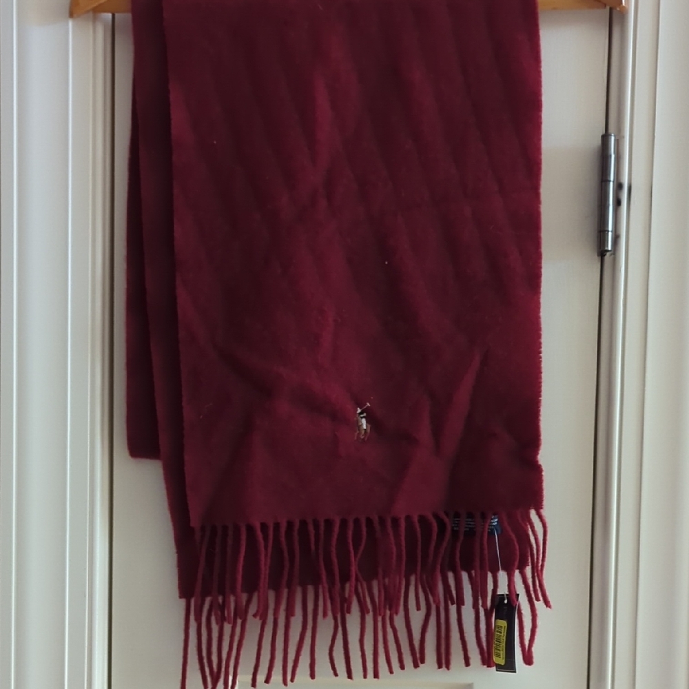 Ralph Lauren Deep Red Wool Scarf